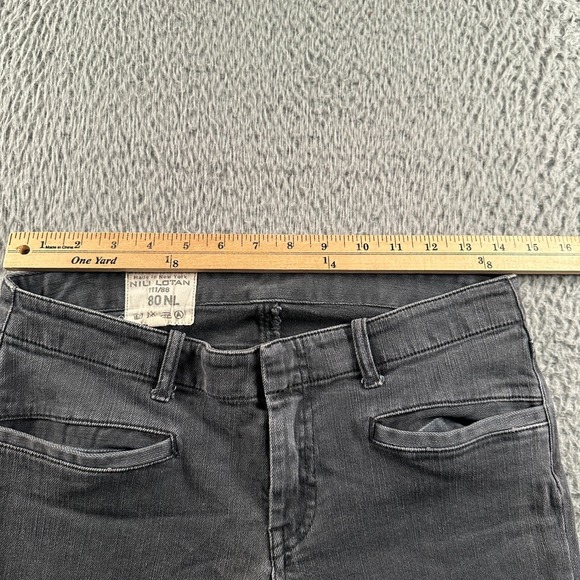 Nili Lotan Jeans Womens 6 Gray Skinny Ankle Zipper Knee Panel Stretch - Picture 7 of 15